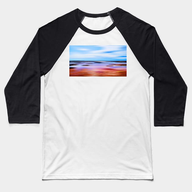 Tide and Sand Abstract 1 Baseball T-Shirt by dhphotography